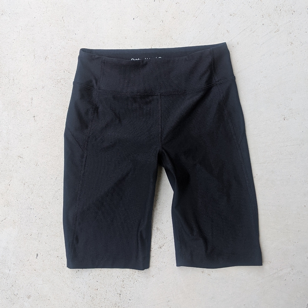 Outdoor Voices Black Heathered Biker Athletic Shorts